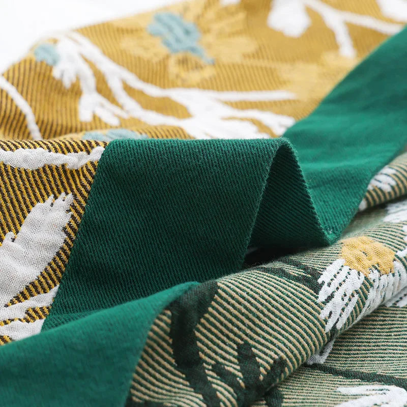 Afralia™ Cotton Throw Blanket - Retro Chinese Style Quilt & Sofa Cover