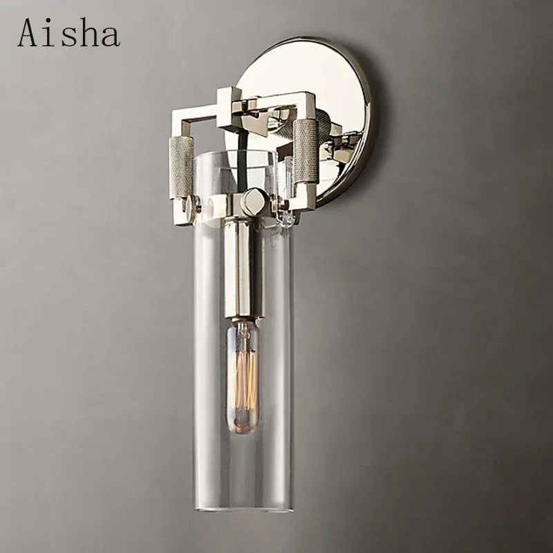 Afralia™ Industrial Glass Wall Lamp Retro Sconce for Bedroom Study Loft Dining Room