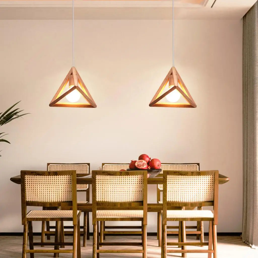 Afralia™ Wood Pendant Lights for Dining Room Kitchen LED Lighting
