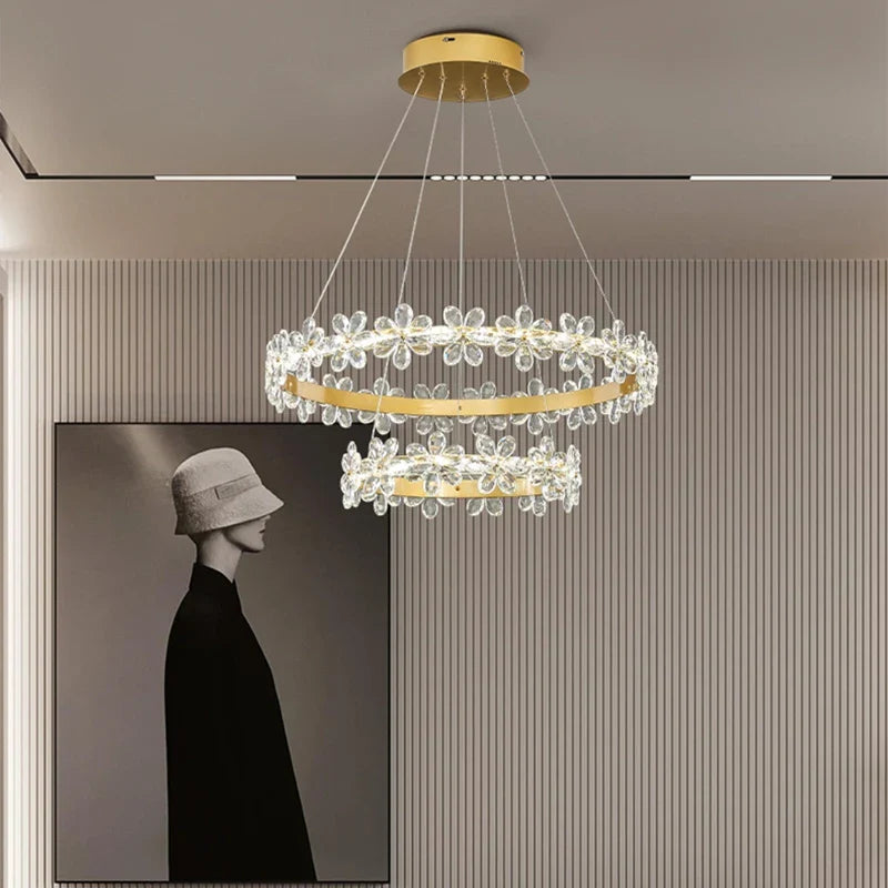 Afralia™ Crystal LED Chandelier for Luxury Lighting in Living Kitchen Room