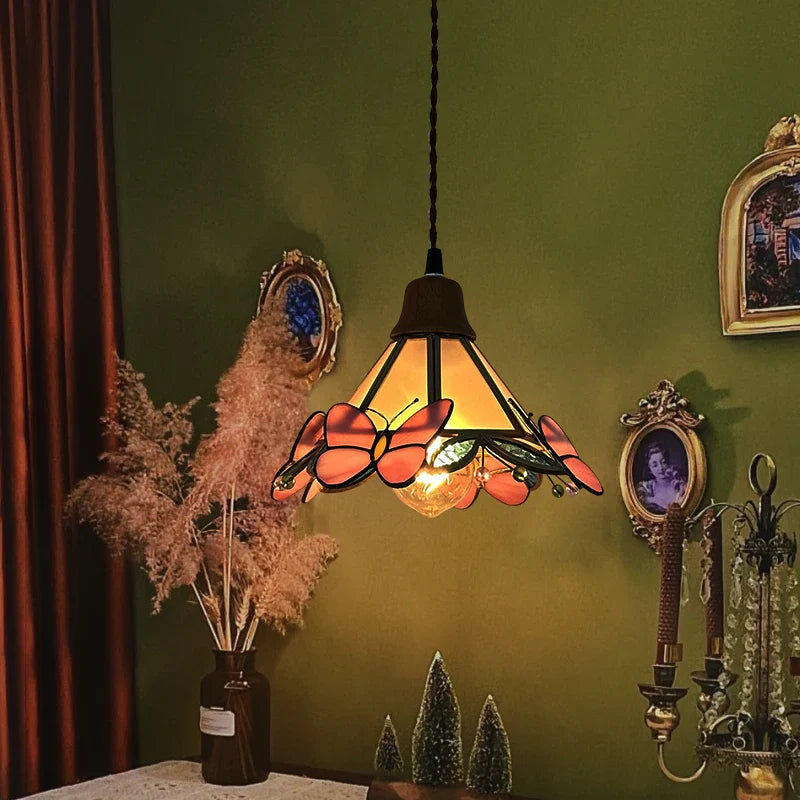 Afralia™ Vintage Glass LED Pendant Lamp for Home Decor