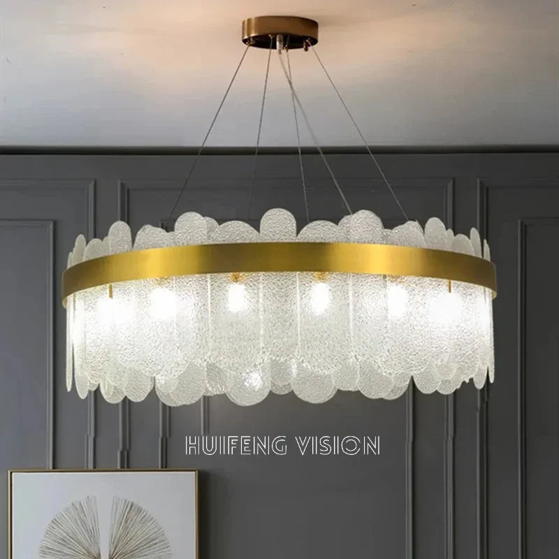 Afralia™ Smoke Grey Glass Ceiling Chandelier for Living Room, Hotel & Restaurant Lighting