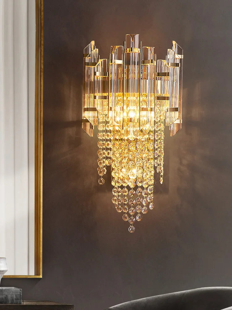 Afralia™ Crystal Wall Lamp - Luxury Living Room Bedroom Light