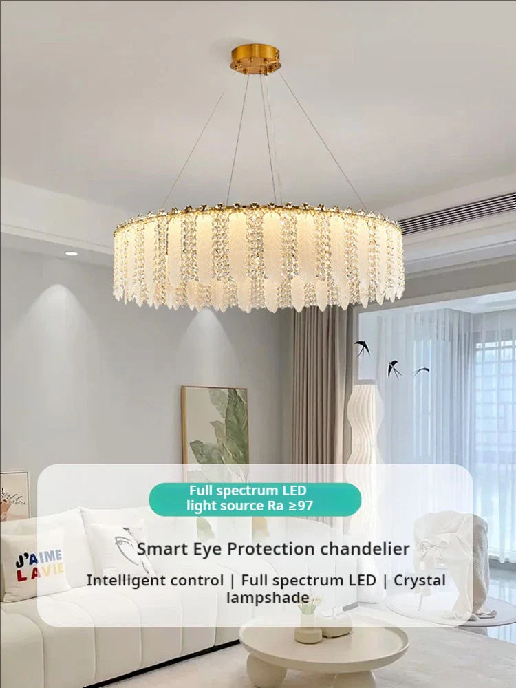 Afralia™ French Cream Wind Crystal Chandelier 2024 - Modern & Romantic Lighting for Living, Bedroom, Dining