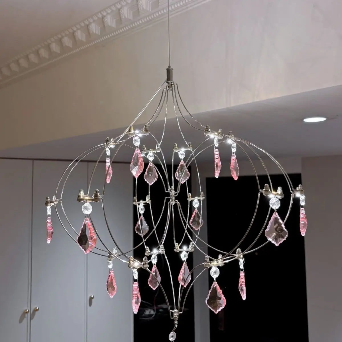 Afralia™ Stainless Steel Crystal LED Chandelier with Star Decoration