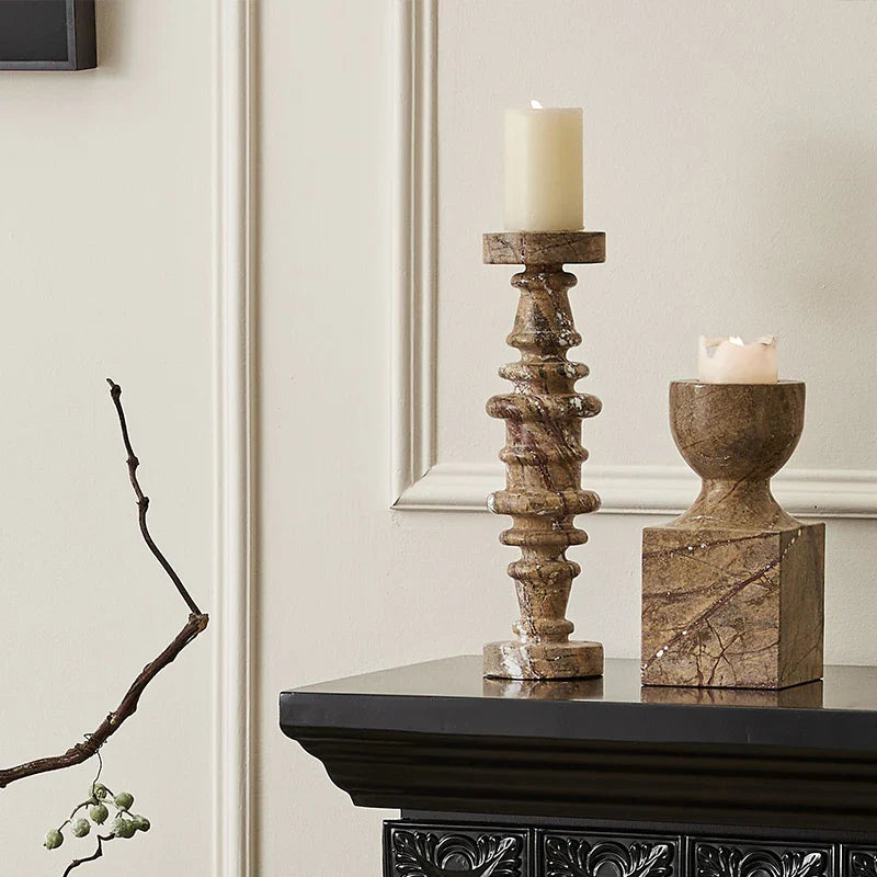Afralia™ Marble Candle Holder: Elegant Vintage Candlesticks for Wedding & Christmas Decor