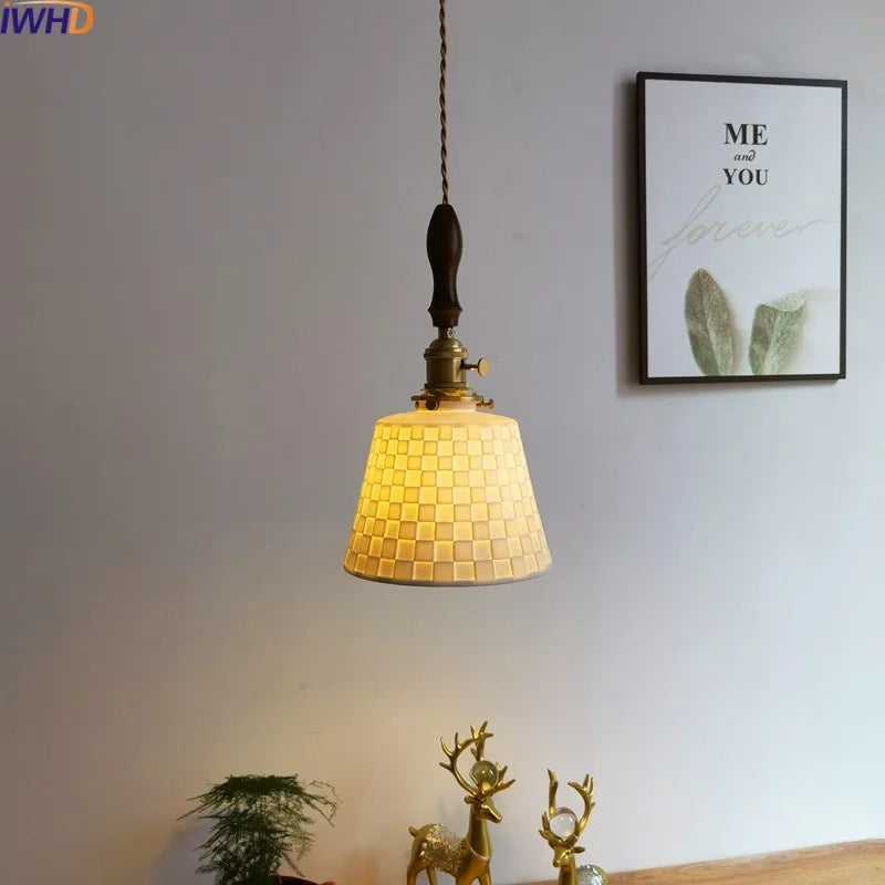 Afralia™ Ceramic Copper LED Pendant Light for Kitchen Dining Bedroom Decor