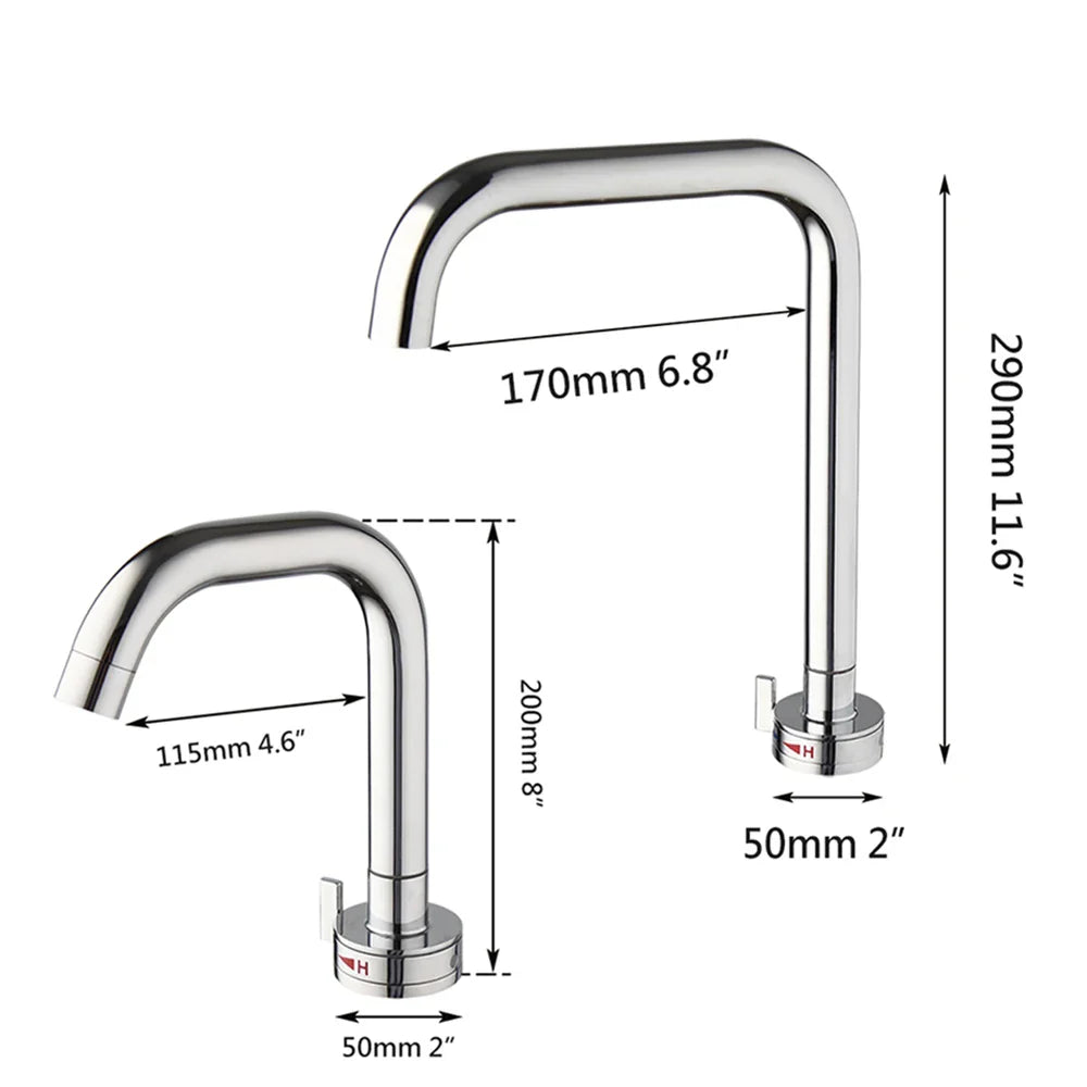 Afralia™ Chrome Plated Basin Faucet with Stream Spout, Deck Mounted Stainless Steel Mixer