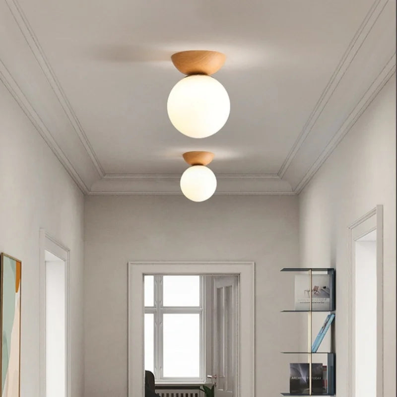 Afralia™ Modern LED Ceiling Light Iron Glass Nordic Ceiling Lamp