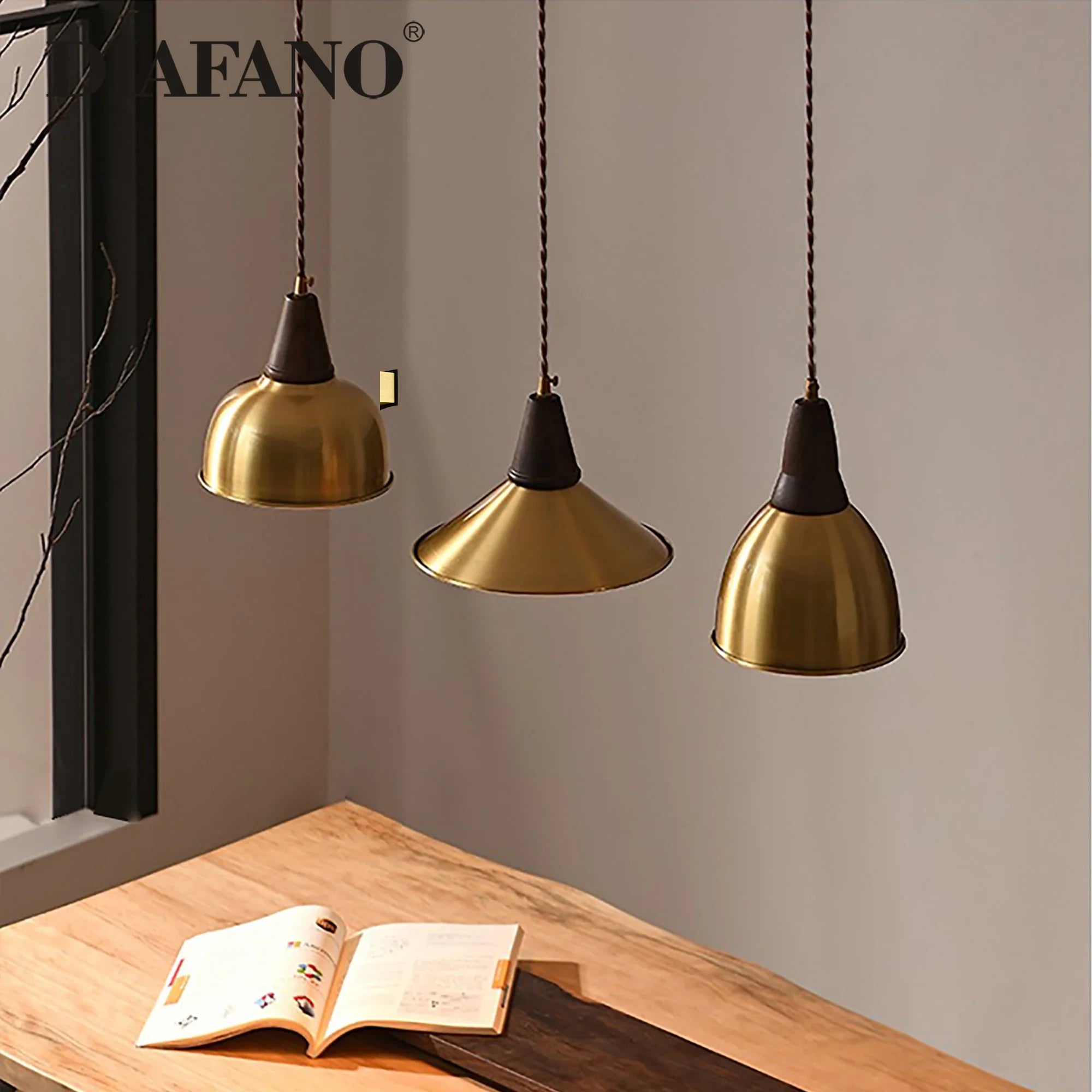 Afralia™ Modern Gold Chandelier | Nordic Retro LED Pendant Light