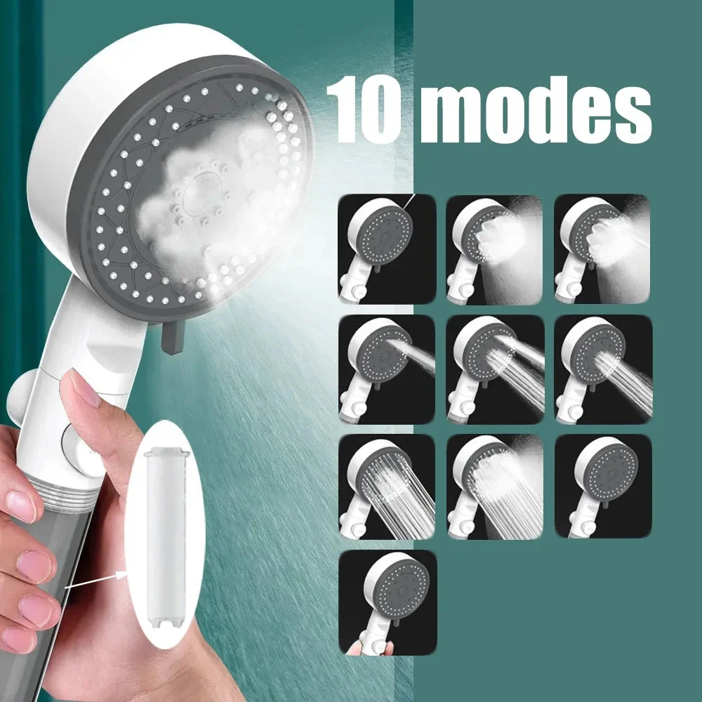 Afralia™ High Pressure Shower Head with Filter, Adjustable Handheld Spray Nozzle for Bathroom