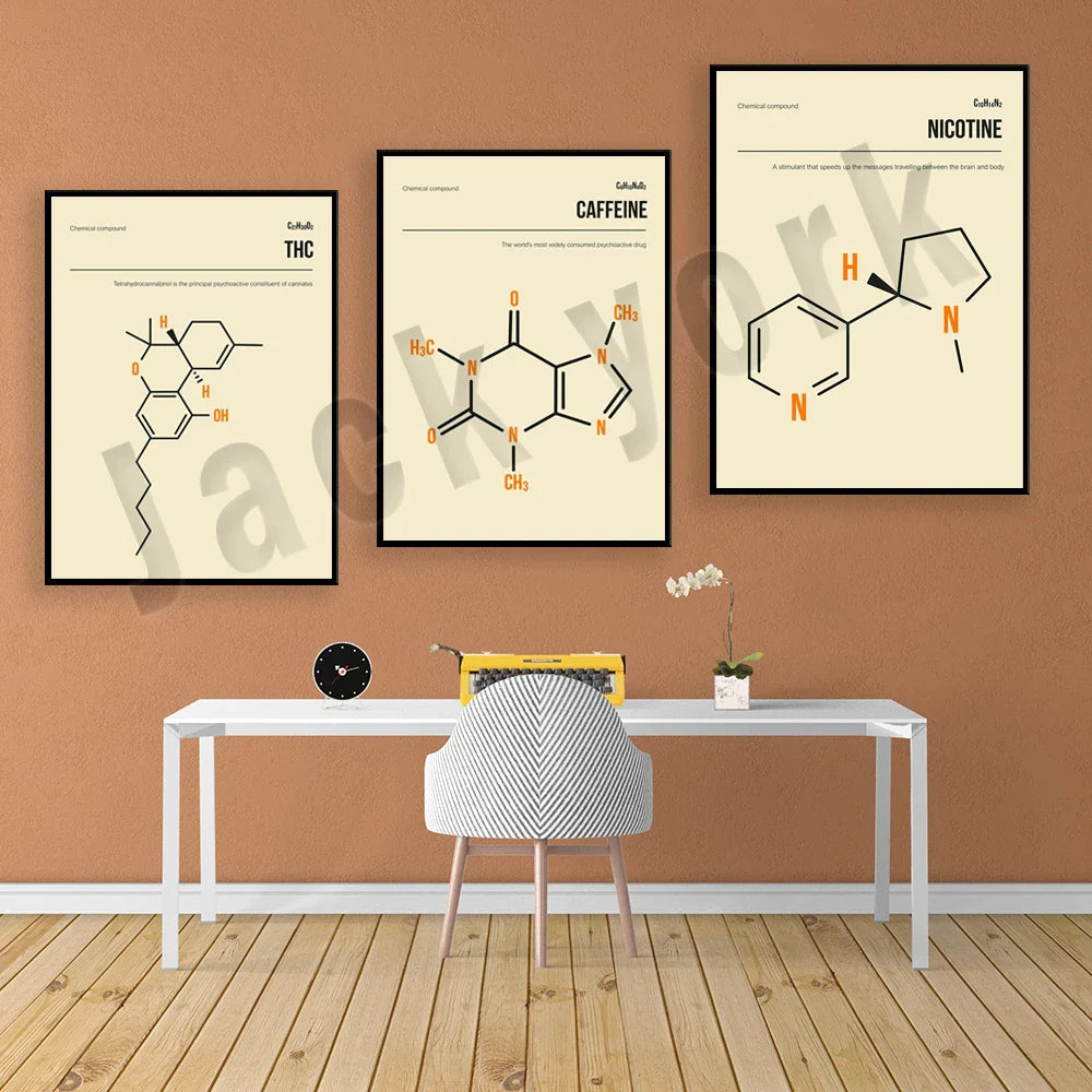 Afralia™ Psychedelic Molecule Canvas Art Home Decor