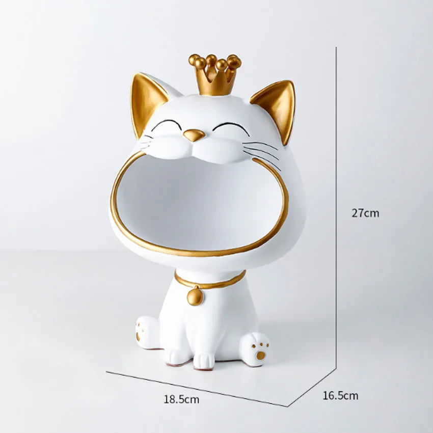 Afralia™ Lucky Cat Sculpture: Modern Table Decoration & Storage Box Ornament