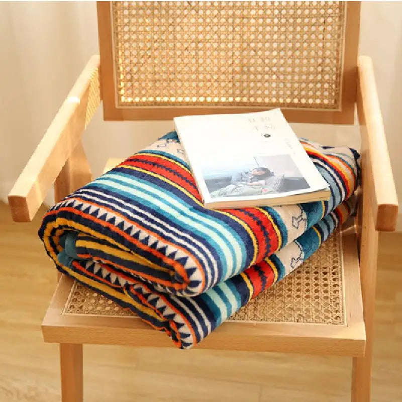 Afralia™ Bohemian Double-Layer Winter Coral Fleece Sofa Blanket