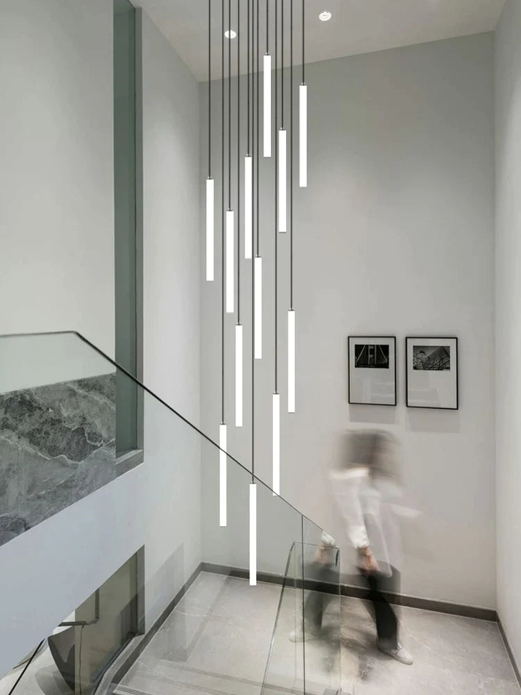 Afralia™ Minimalist Led Modern Chandelier for Villa Staircase Interior Decoration
