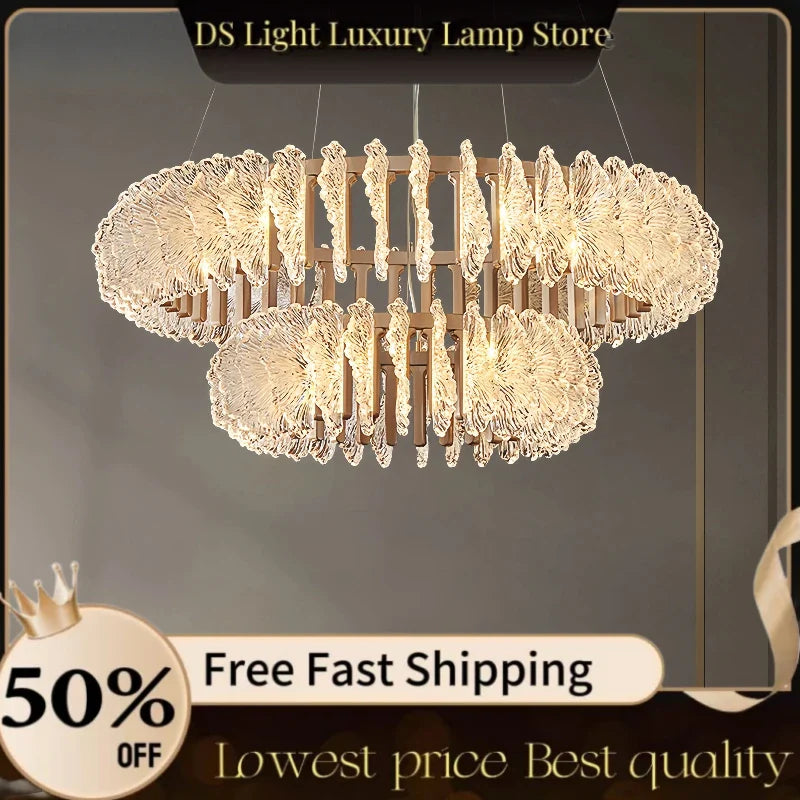 Afralia™ Modern Acrylic Chandelier for Living Room Bedroom Dining Creative Ceiling Light