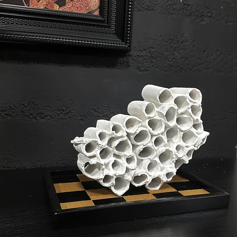Afralia™ Abstract Honeycomb Mesh Conduit Handicraft Figurines for Stylish Home Decor