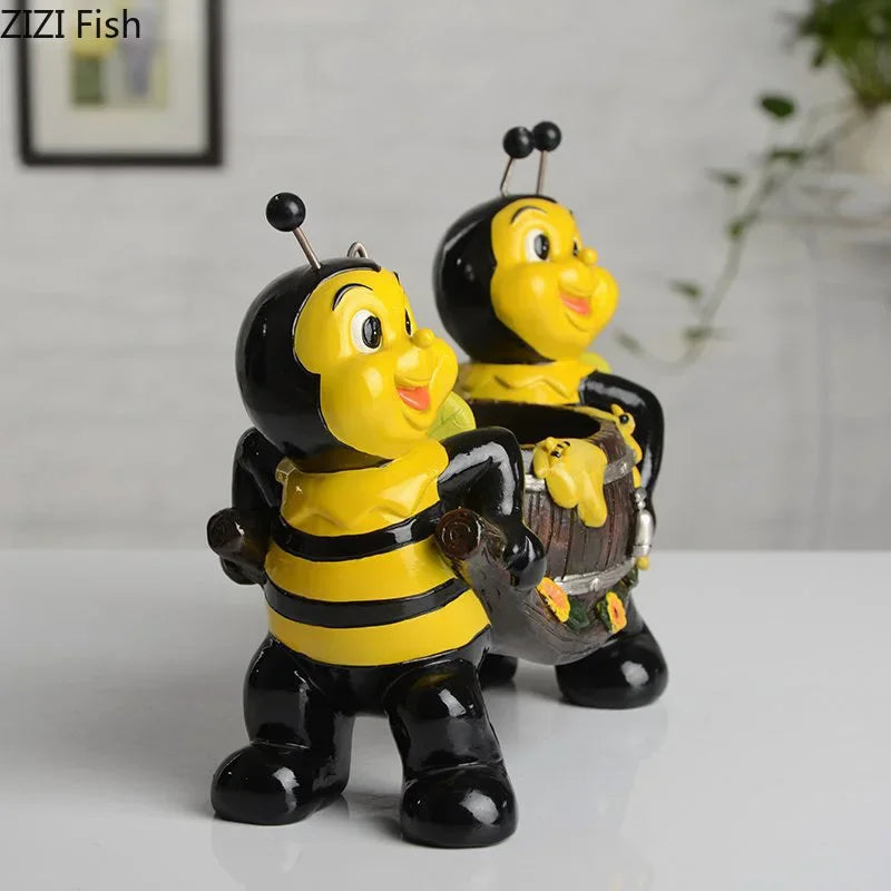Afralia™ Bee Resin Vase: Creative Cartoon Plant Pot for Cheerful Floral Arrangement