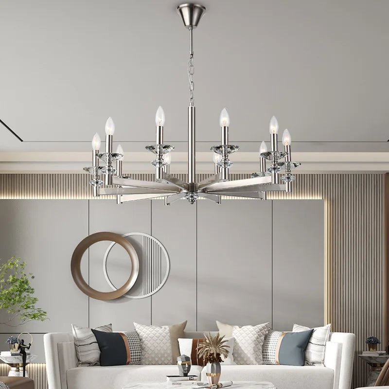 Afralia™ Glass Candle Crystal Chandelier: Elegant European Retro Style for Living Room and Dining Room