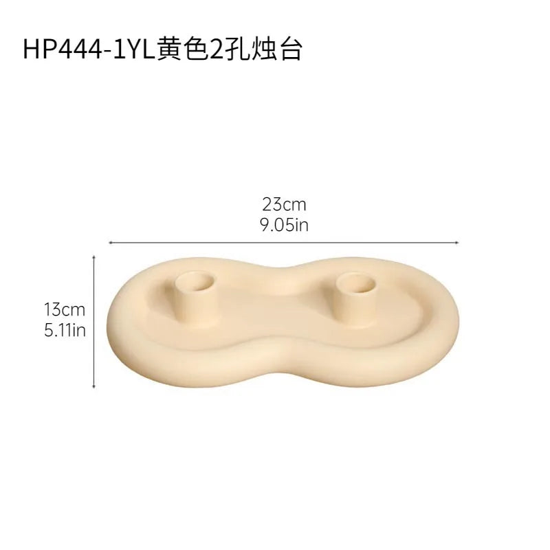 Geometric Ceramic Candle Holder Tray by Afralia™ - Home Decor & Centerpieces