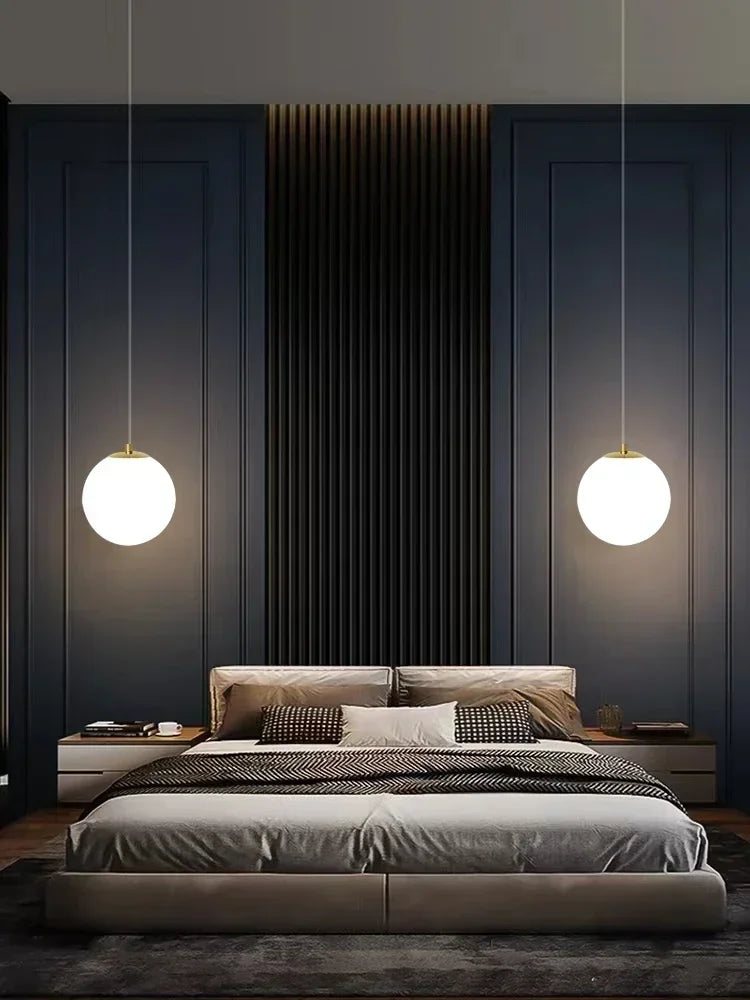 Afralia™ Glass Ball LED Pendant Chandelier for Dining and Bedroom