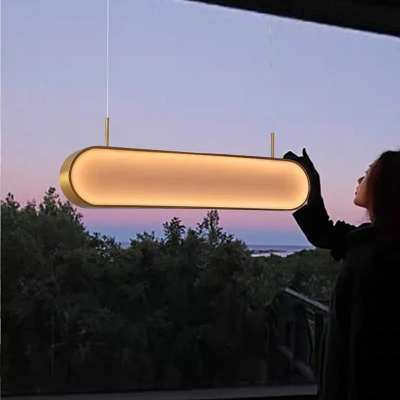 Afralia™ LED Sunset Chandelier: Remote Control Color Atmosphere Lighting Fixtures