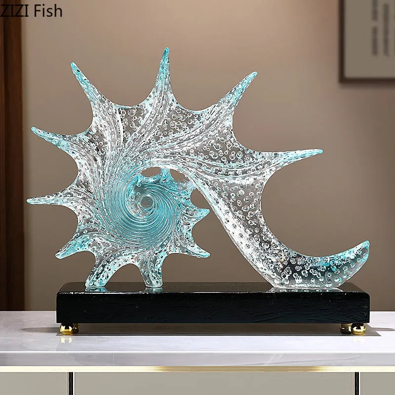 Afralia™ Bubble Conch Sculpture | Resin Desk Decoration | Home Room Aesthetic Decor