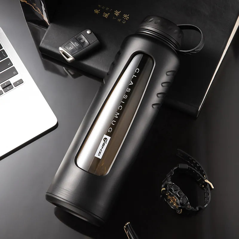 Afralia™ Double-layer Insulated Glass Water Cup | Large-capacity Heat-resistant Tea Cup