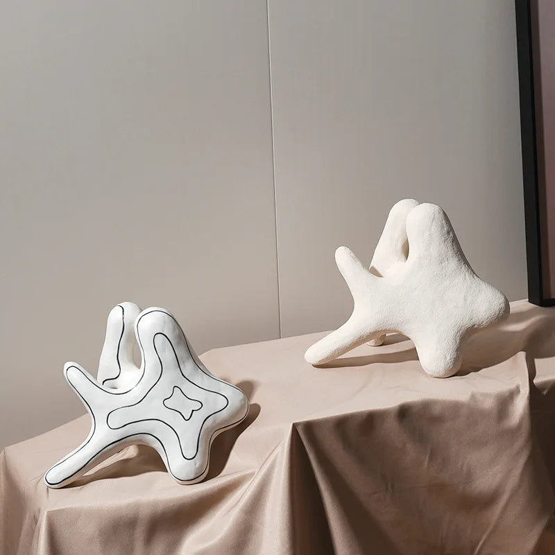 Afralia™ Starfish Coral Geometric Sculpture Decor Figurines Home Decoration