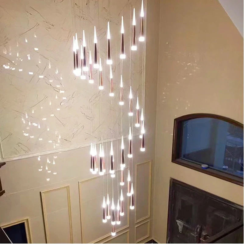 Afralia™ Elegant LED Ring Chandelier for Living Room Bedroom Kitchen Staircase Lighting