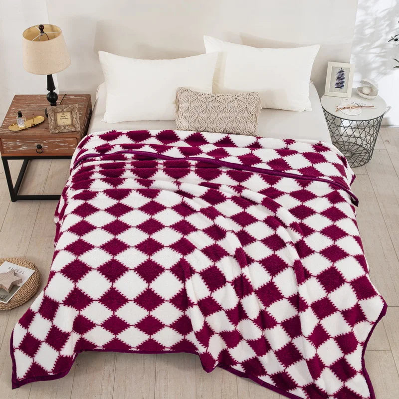 Afralia™ Nordic Checkered Blanket: Soft & Cozy Spring/Autumn Bed Sheet, Sofa Cover & Blanket.