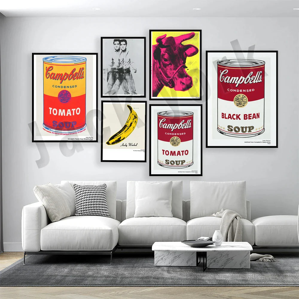 Afralia™ Pop Art Campbell Soup Series Poster Set