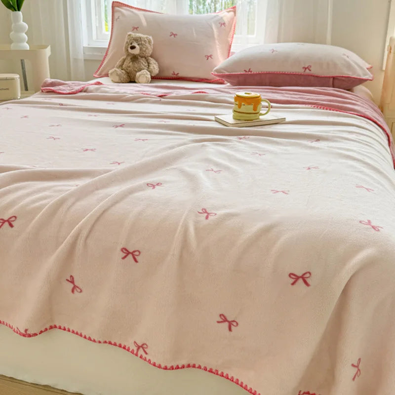 Afralia™ Cozy Coral Fleece Blanket: Perfect for Dorm, Home, or Sofa