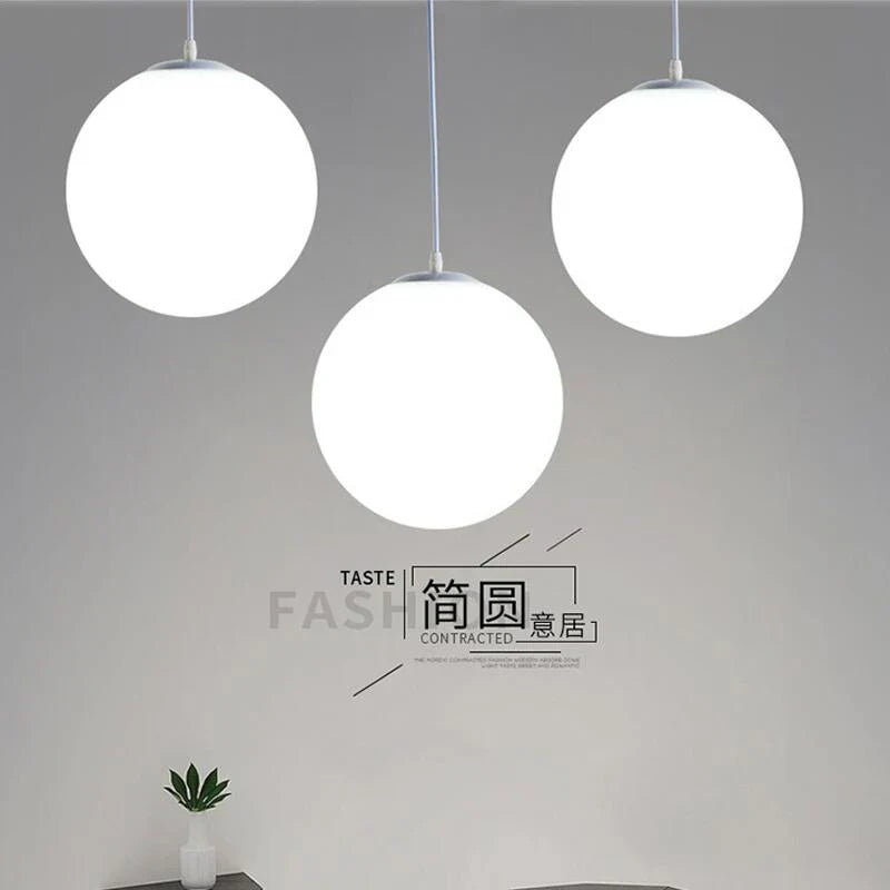 Afralia™ White Glass Pendant Light 5-Head Modern Industrial LED Home Lighting
