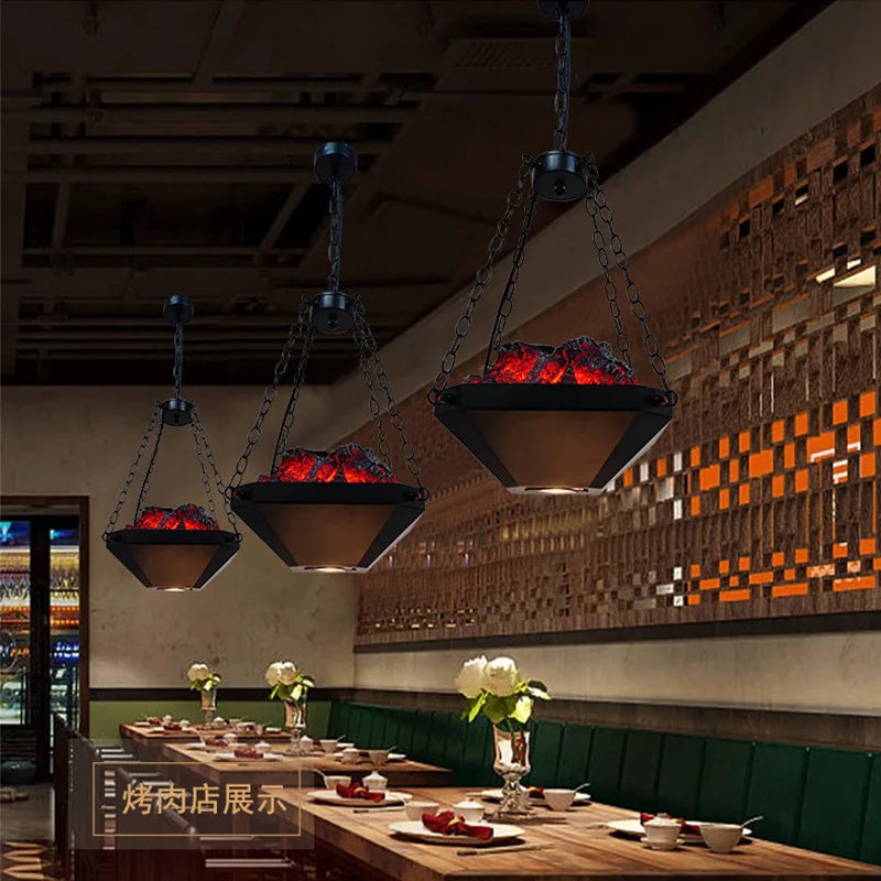 Afralia™ Industrial Pendant Light: Retro American Style Chandelier for Dining Room and Restaurant