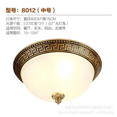 Afralia™ Classic Vintage Copper Ceiling Lamp with Round Glass Lampshade