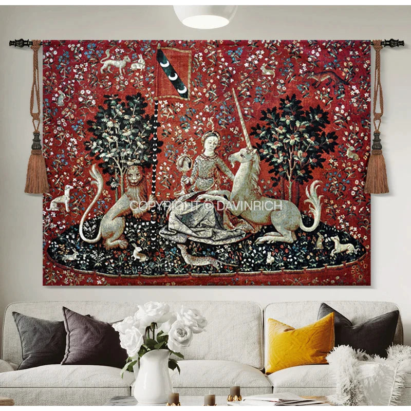 Afralia™ Sense of Sight Unicorn Tapestry Wall Art Decor