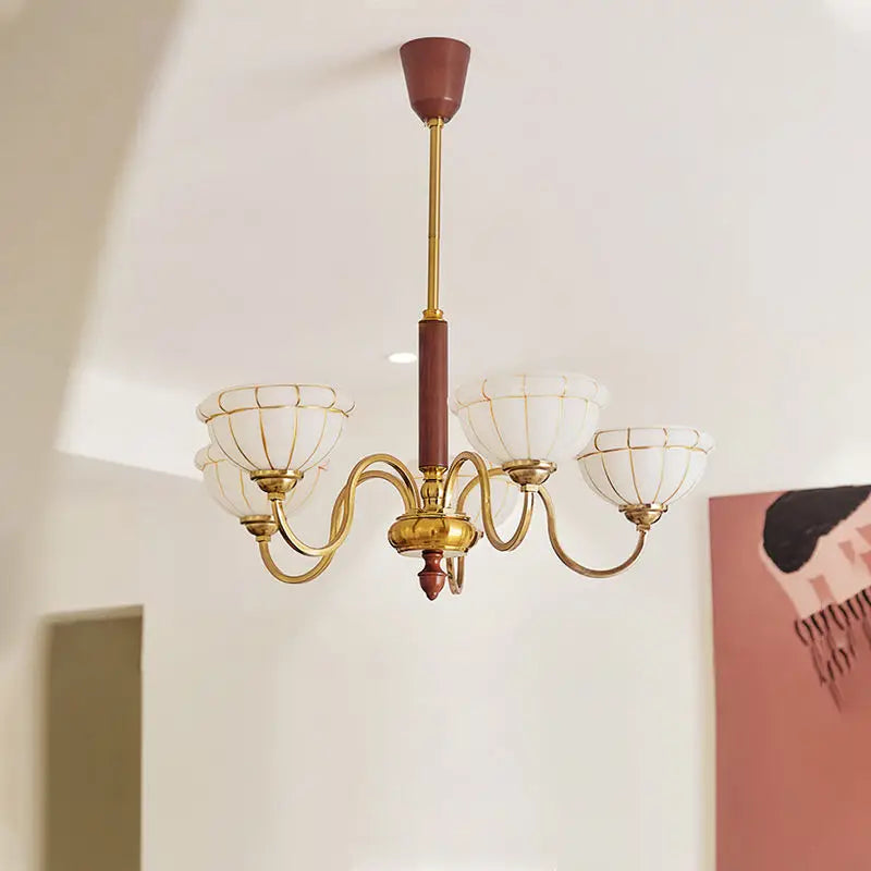 Afralia™ Retro French Style Living Room Chandelier & Solid Wood American Bedroom Light
