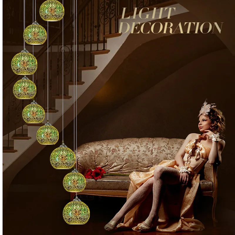 Afralia™ Colorful Glass Ball LED Pendant Light for Bar Dining Kitchen.