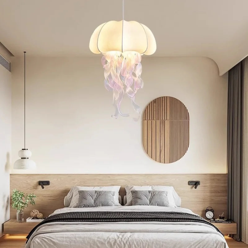 Afralia™ Jellyfish Silk Chandelier: Romantic Pendant Light for Living Room Bedroom Dining Room