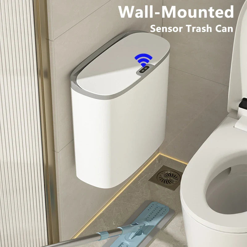 Afralia™ Smart Wall Mounted Trash Can for Kitchen & Bathroom