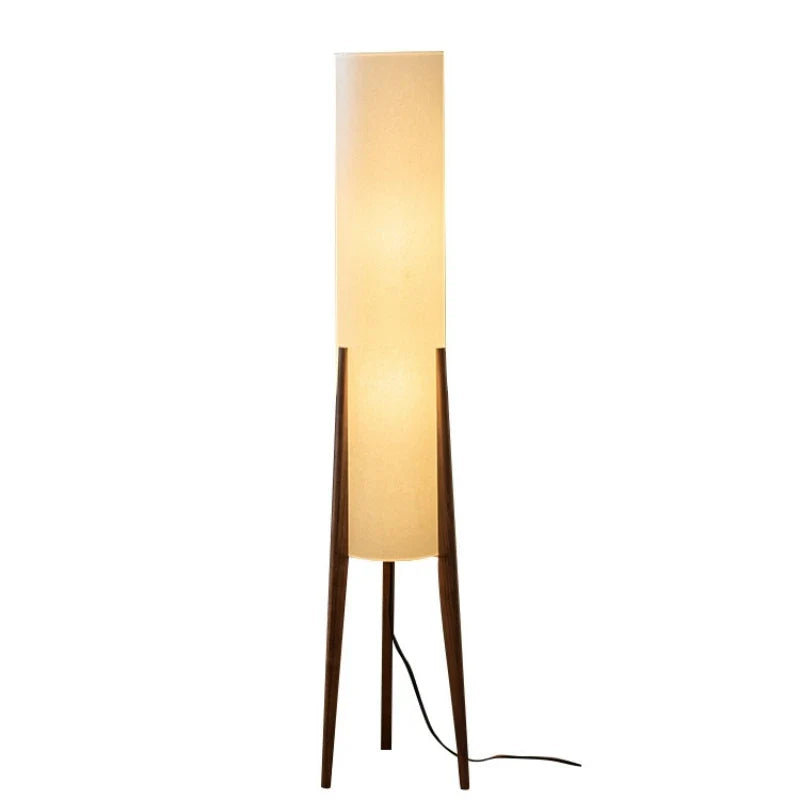 Afralia™ Solid Wood Floor Lamp with Fabric Shade