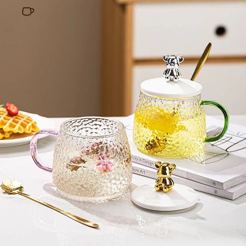Afralia™ Glass Malleolar Stria Cup: Reusable & High Temp Resistance for Coffee, Milk, Juice