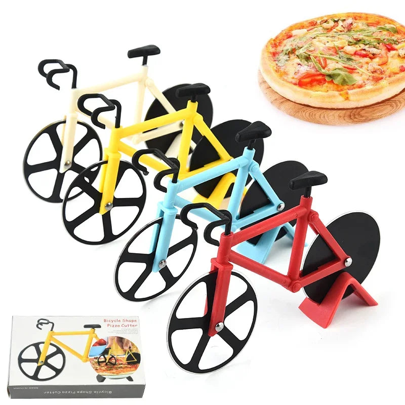 Afralia™ Double Wheel Bicycle Pizza Cutter - Stainless Steel Kitchen Tool