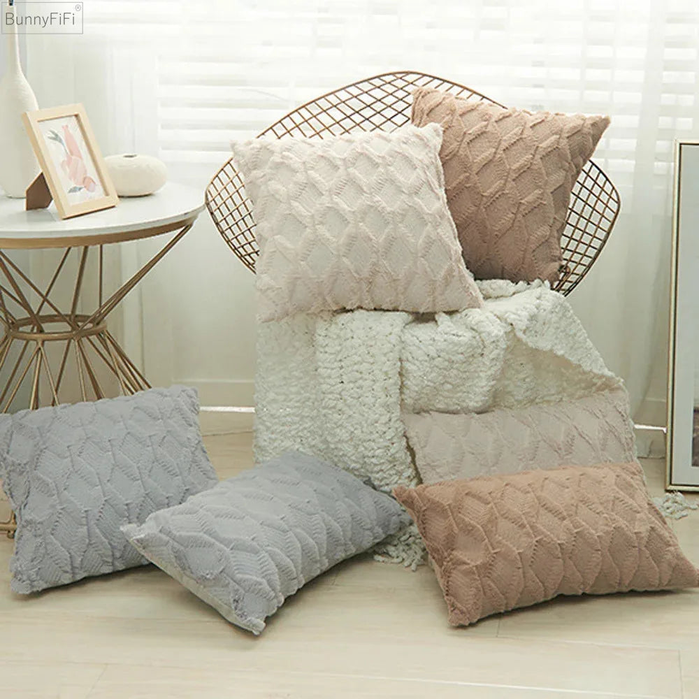 Afralia™ Embroidered Diamond Cushion Cover for Modern Living Room Decor