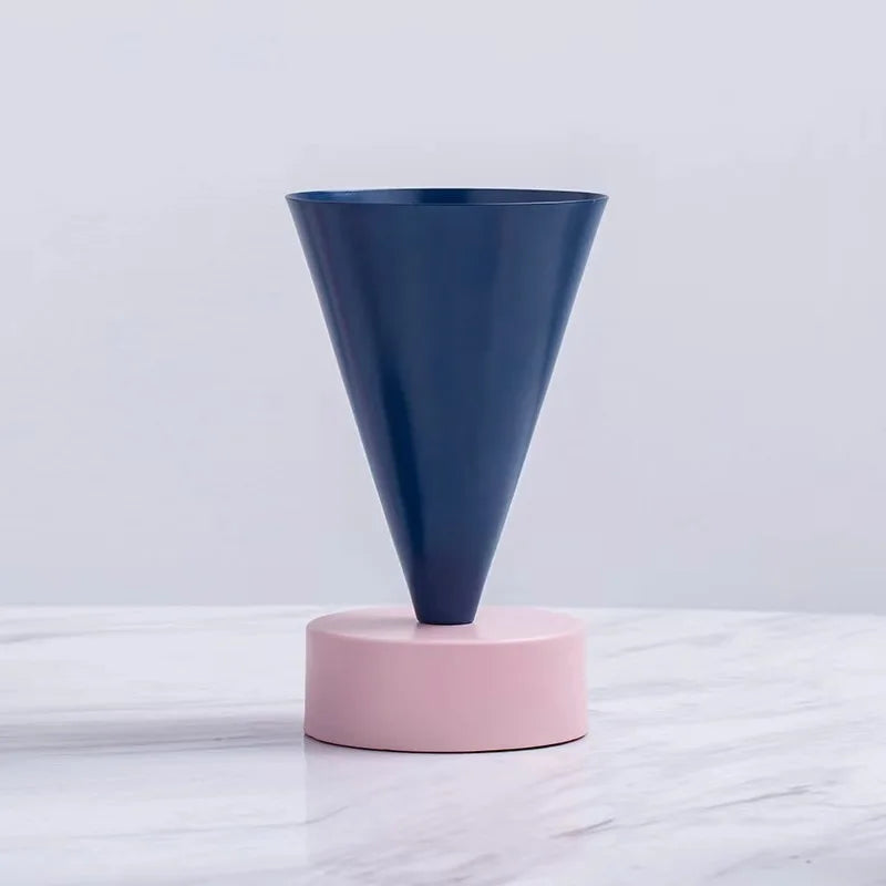 Afralia™ Geometric Triangle Vase: Metallic Colored Flower Arrangement Terrarium & Home Decor