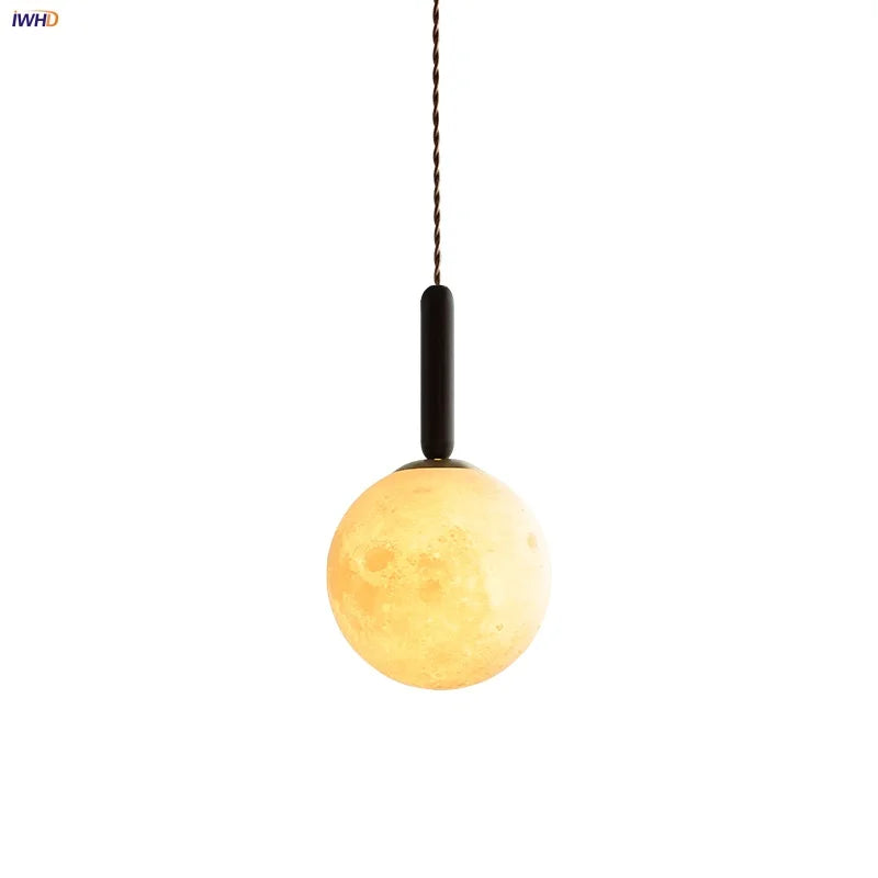 Afralia™ White Globe Glass LED Pendant Light Fixture with Walnut Wood, Adjustable, Nordic Modern Style