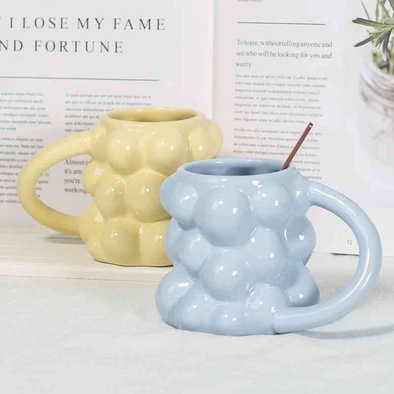 Afralia™ Grape Ceramic Mug: Cute, High Value, Office & Home Milk Cup, Women's Gift.