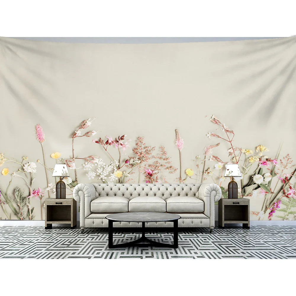 Afralia™ Boho Green Leaf Tapestry Wall Hanging - Natural Plant Landscape Home Decor