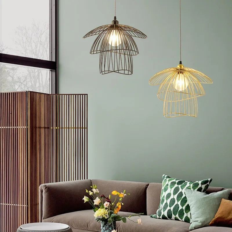 Afralia™ Mesh Metal LED Pendant Chandelier for Home Decor